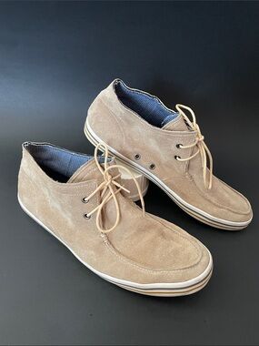 FORGE Casual Beige Sueded Lace-Up Coastal Cottagecore Resortwear Ankle Boots